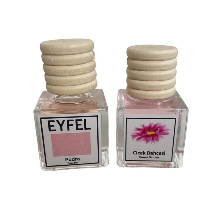 خوشبوکننده هوای خودرو ایفل مدل گل باغچه و پودر کد Flower garden-Powder حجم 10 میلی‌لیتر بسته 2 عددی